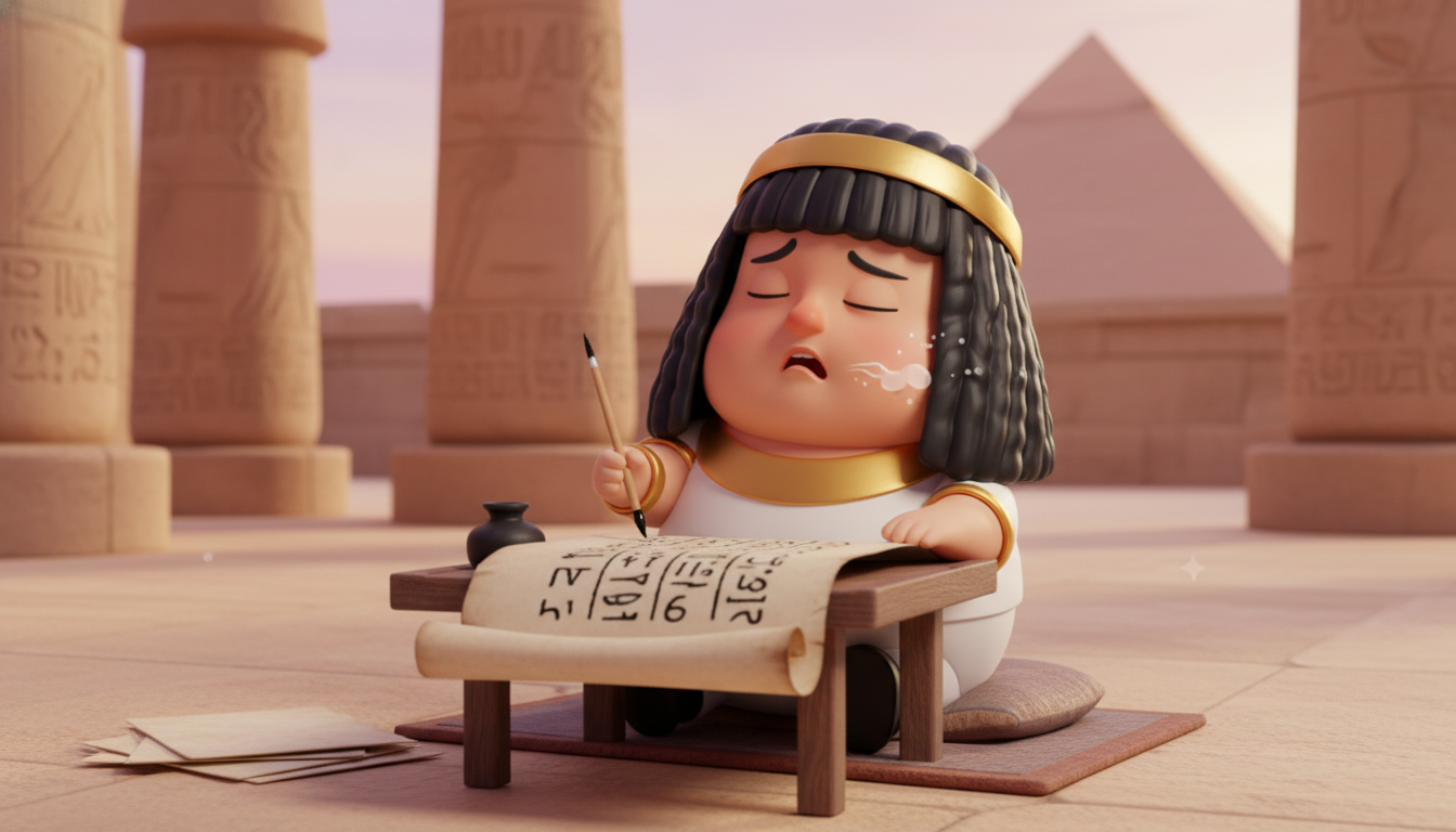 Egyptian scribe writing numerals