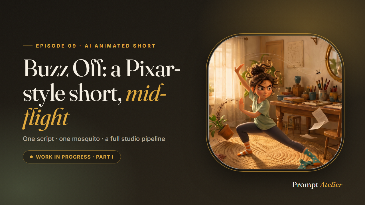 Episode 09 — Buzz Off, a Pixar-style short in progress