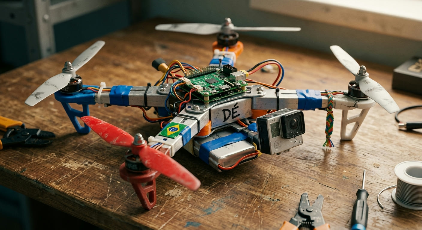 The drone Element in close-up on the workbench