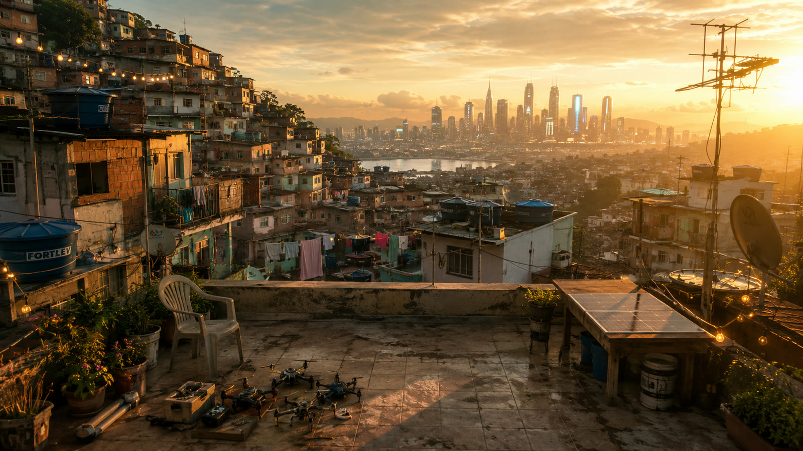 Location scout — heavy gold grade, futuristic skyline, unused