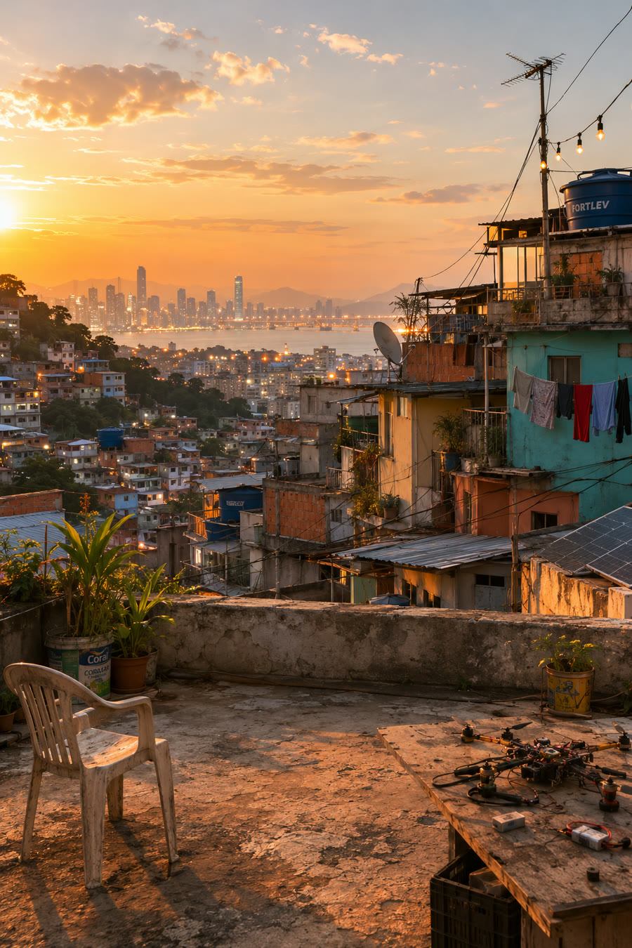 Location scout — vertical golden-hour rooftop, unused