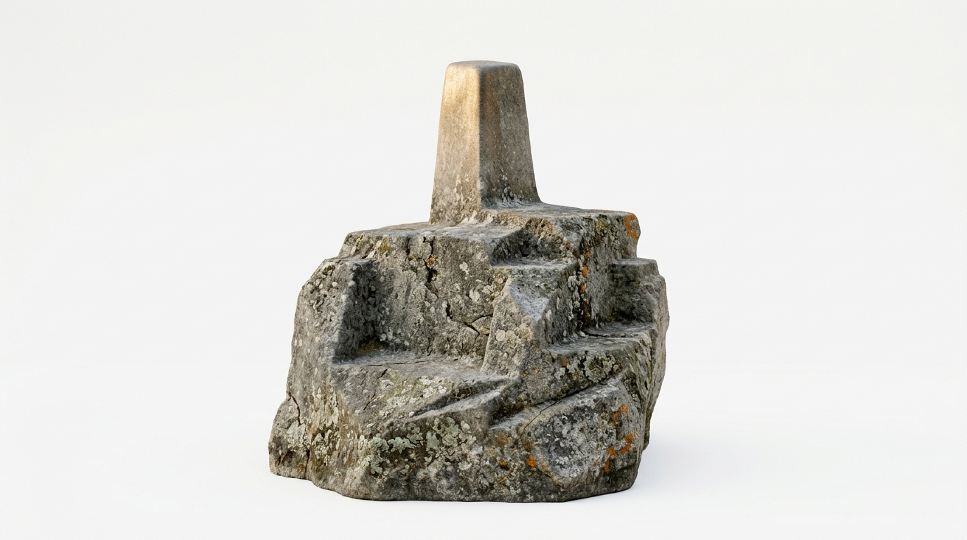 Intihuatana stone prop render on neutral background