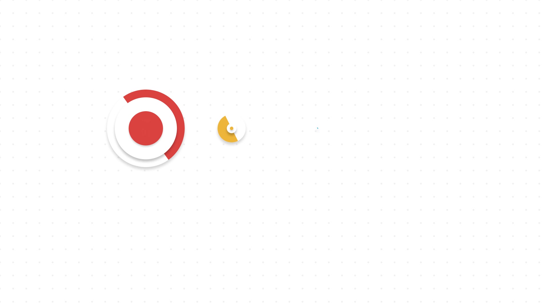 Early frame — the first badge popping in, the second beginning to scale up